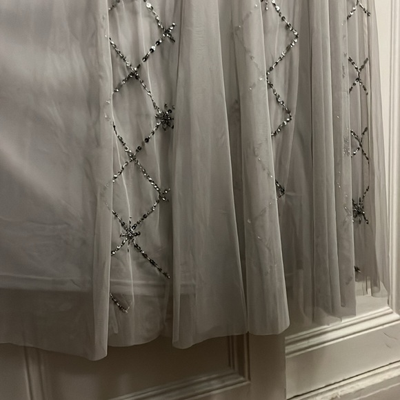 Adrian Papell Fully Beaded Godet Gown with Sheer Sleeves - Picture 11 of 11